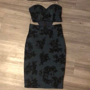 Trixxi Green and Black Dress